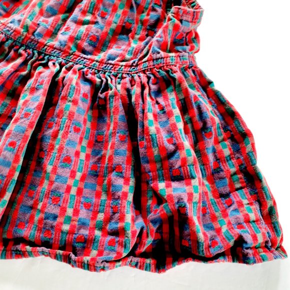 Vintage Girls Oshkosh Dress Jumper Apples Plaid Size 2T - Picture 12 of 12